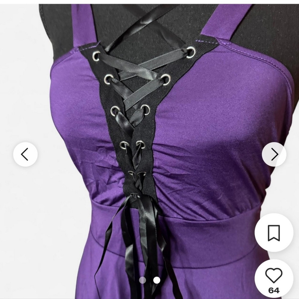 Goth Corsette Women's Small Purple Strappy - Picture 2 of 7